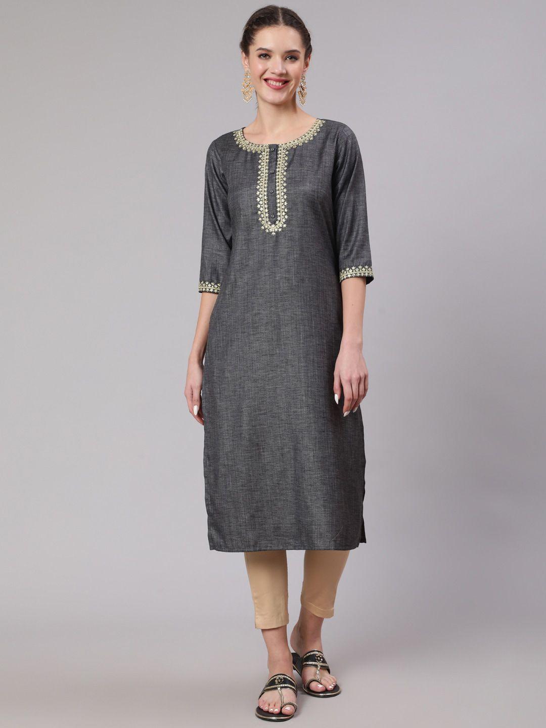 nayo women round neck cotton kurta