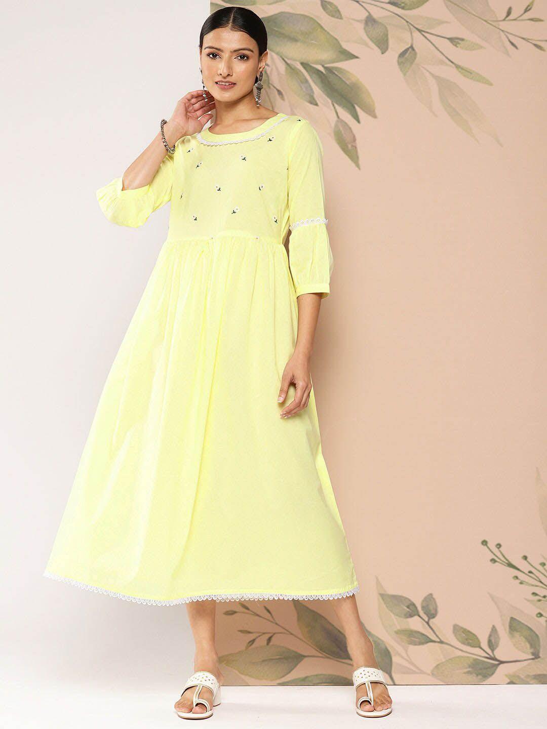nayo yellow a-line maxi dress