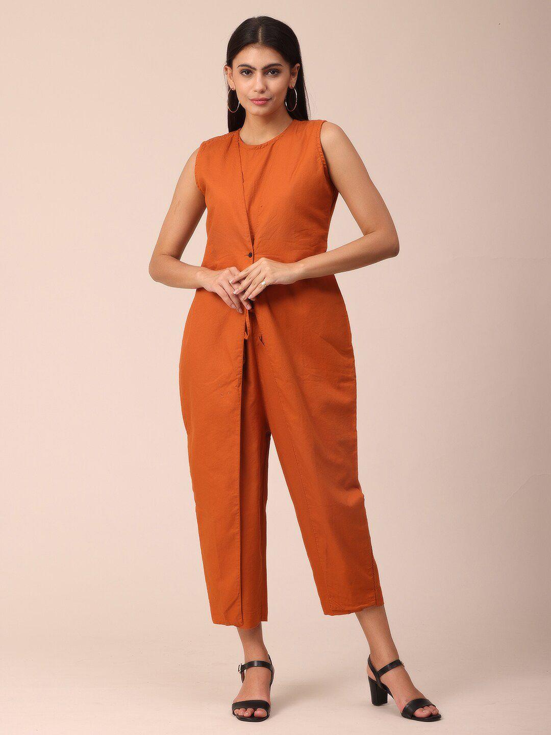 nayra women orange basic jumpsuit