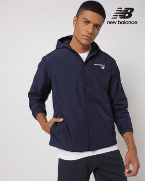 nb sport button-down hoodie with insert pockets