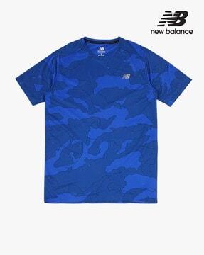 nb accelerate camouflage print running t-shirt