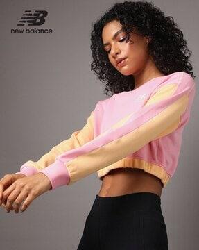 nb athletics baroque crop crew-neck sweatshirt