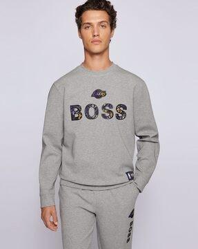 nba heathered sweatshirt with brand print