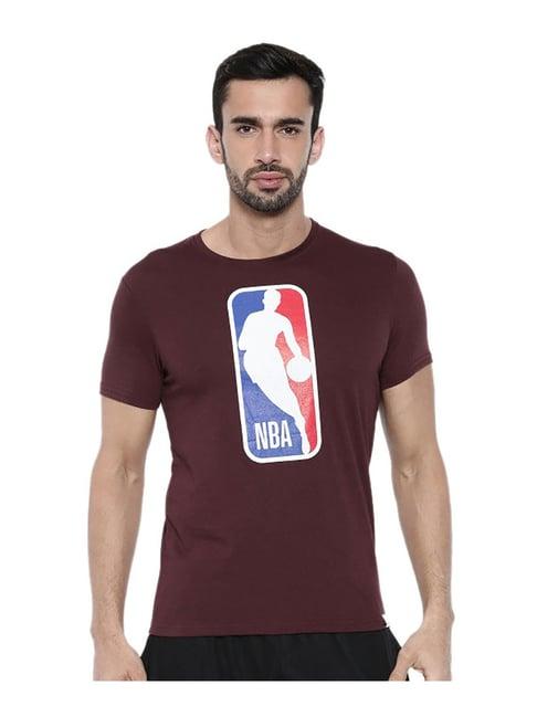 nba maroon printed t-shirt