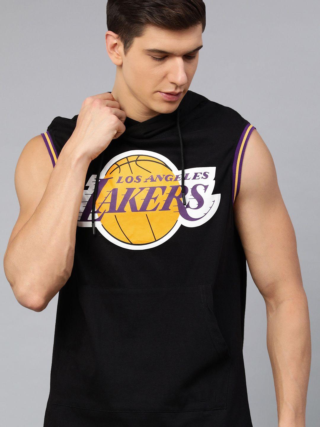 nba men black los angeles lakers sleeveless hoodie