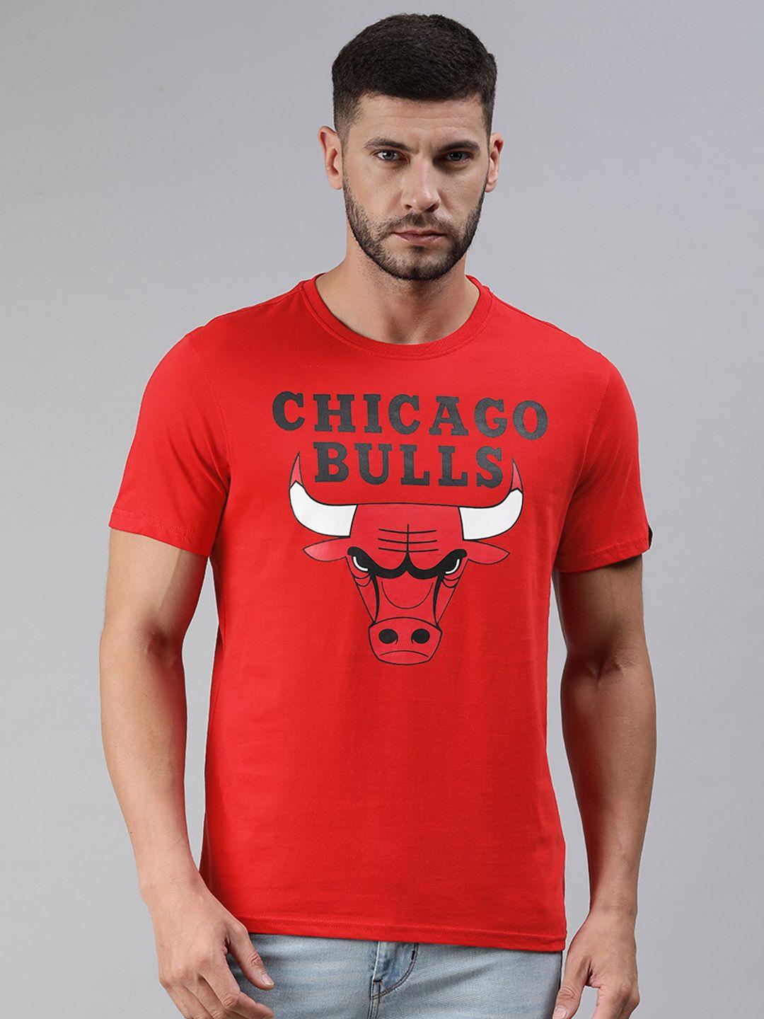 nba men red & black chicago bulls classic crest t-shirt