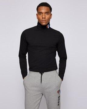 nba turtleneck t-shirt with logo applique