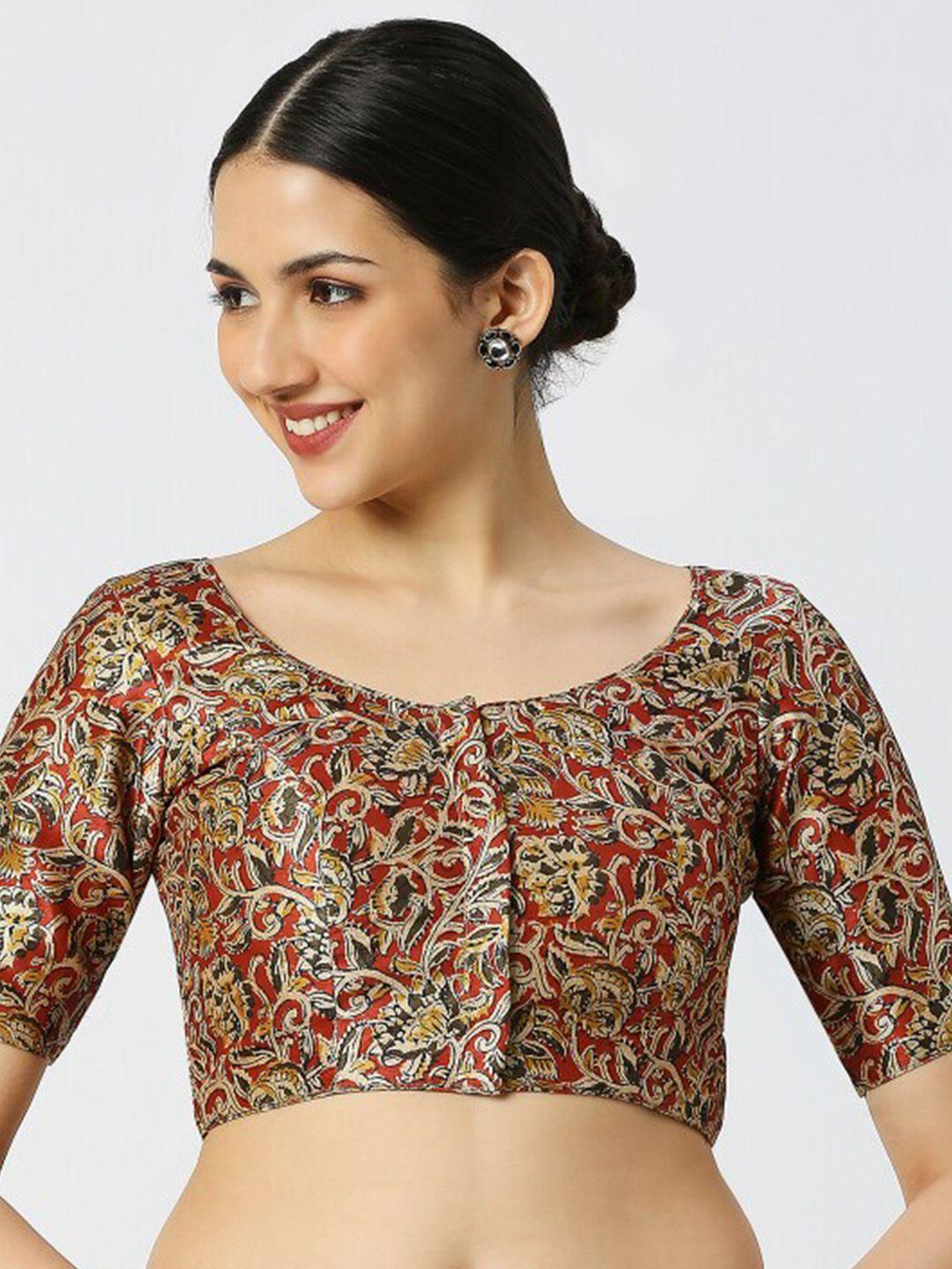 neckbook ethnic motifs printed saree blouse