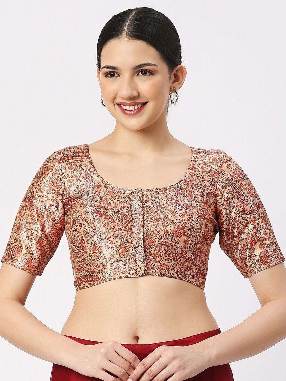 neckbook ethnic motifs printed silk saree blouse
