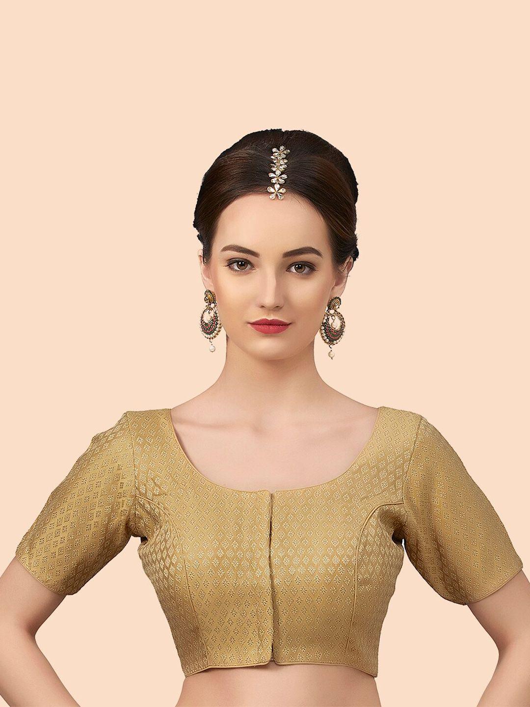 neckbook golden woven design saree blouse