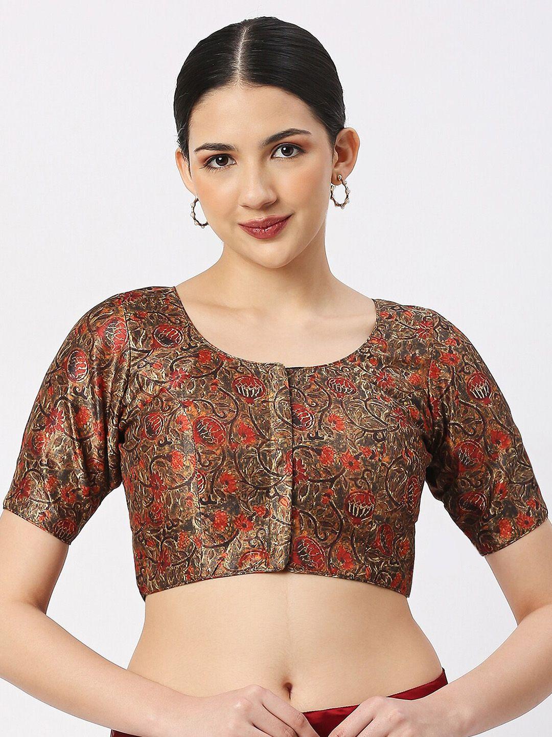 neckbook printed saree blouse