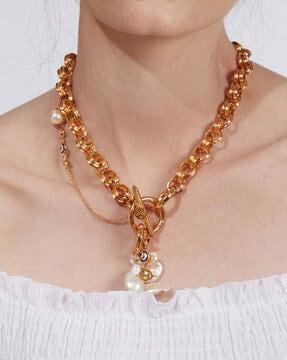 necklace with gold-plated detail