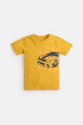 need for speed yellow cotton t-shirt for boys - mustard