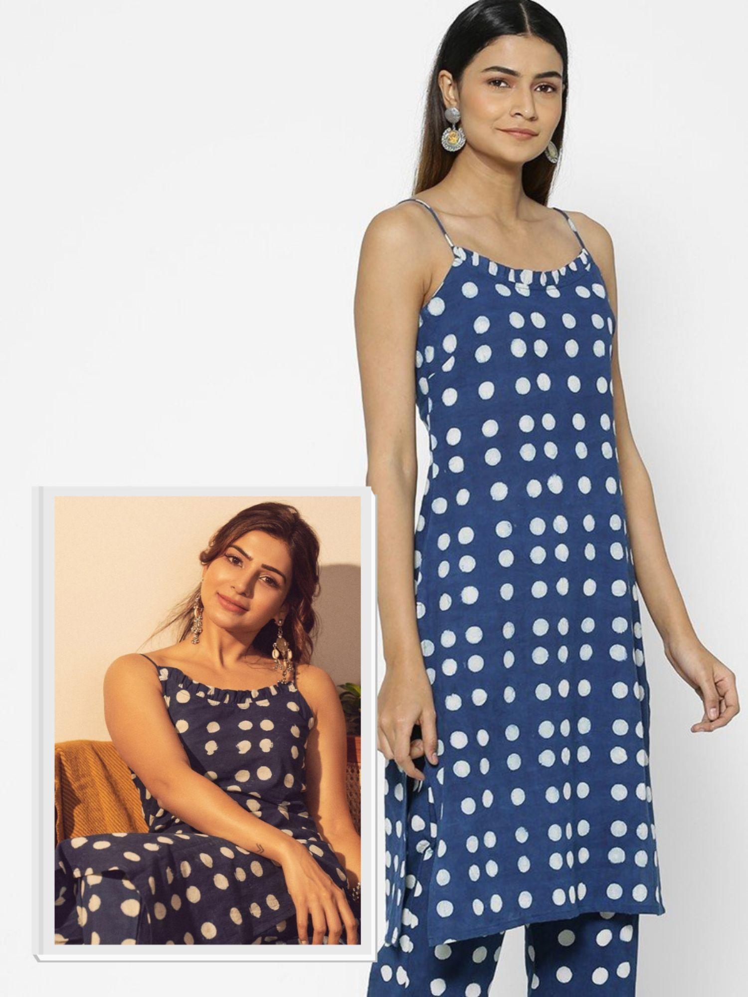 neelam indigo dyed strappy kurta