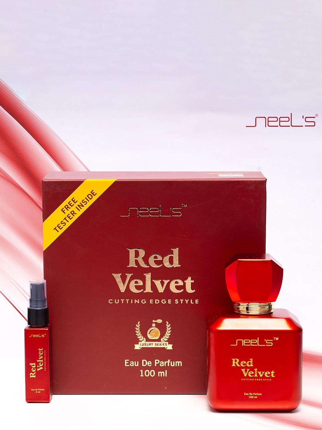 neels set of 2 eau de parfum 100ml each - red velvet & black stone - with free testers