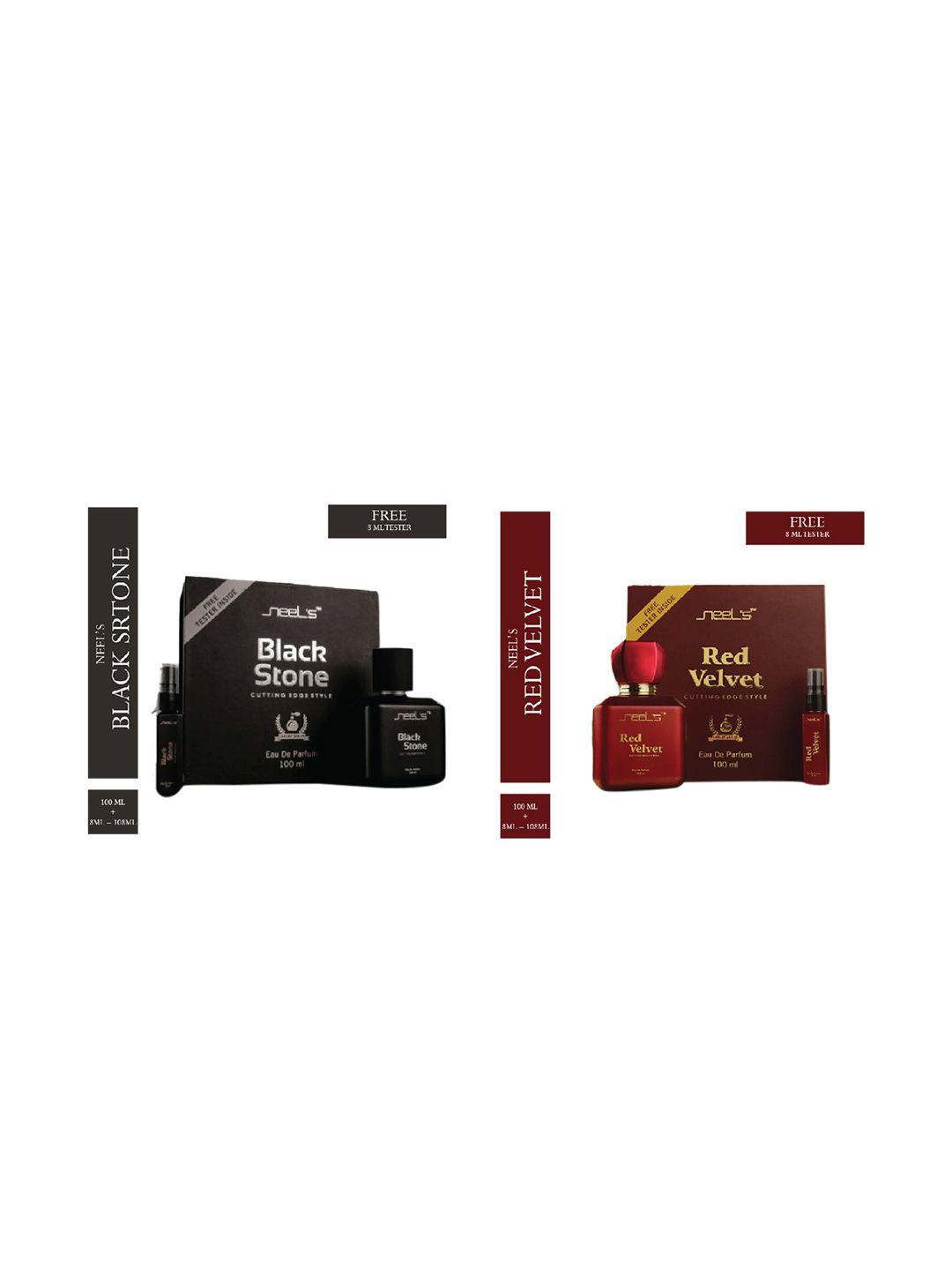neels set of 2 red velvet & black stone eau de perfume 200ml
