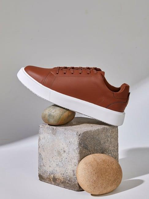 neemans men's classic caramel brown casual sneakers