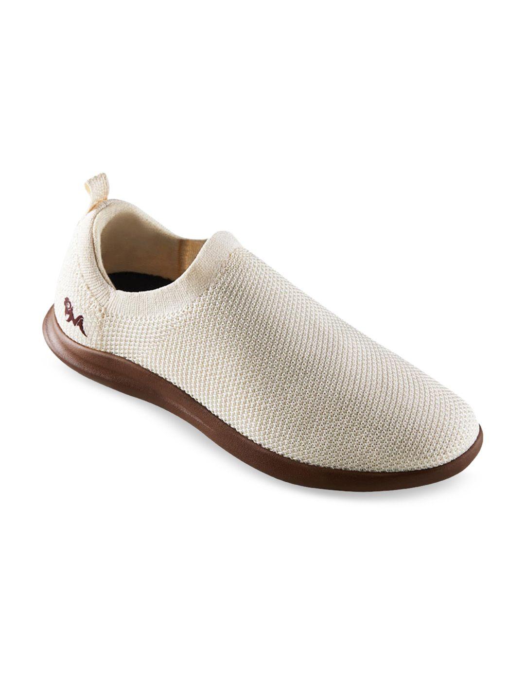 neemans men cream perforations slip-on regular fit sneakers