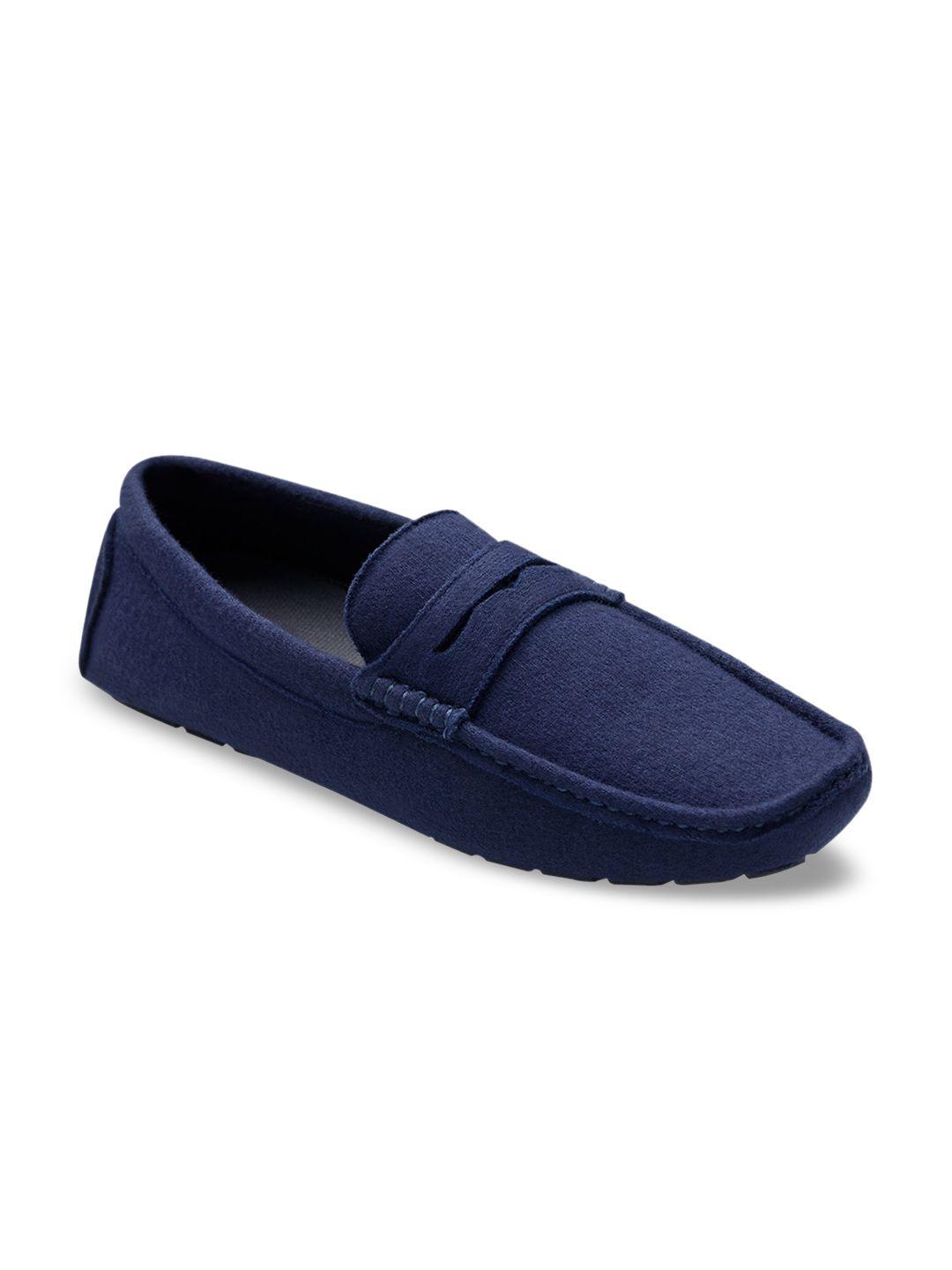 neemans men midnight blue merino wool loafers