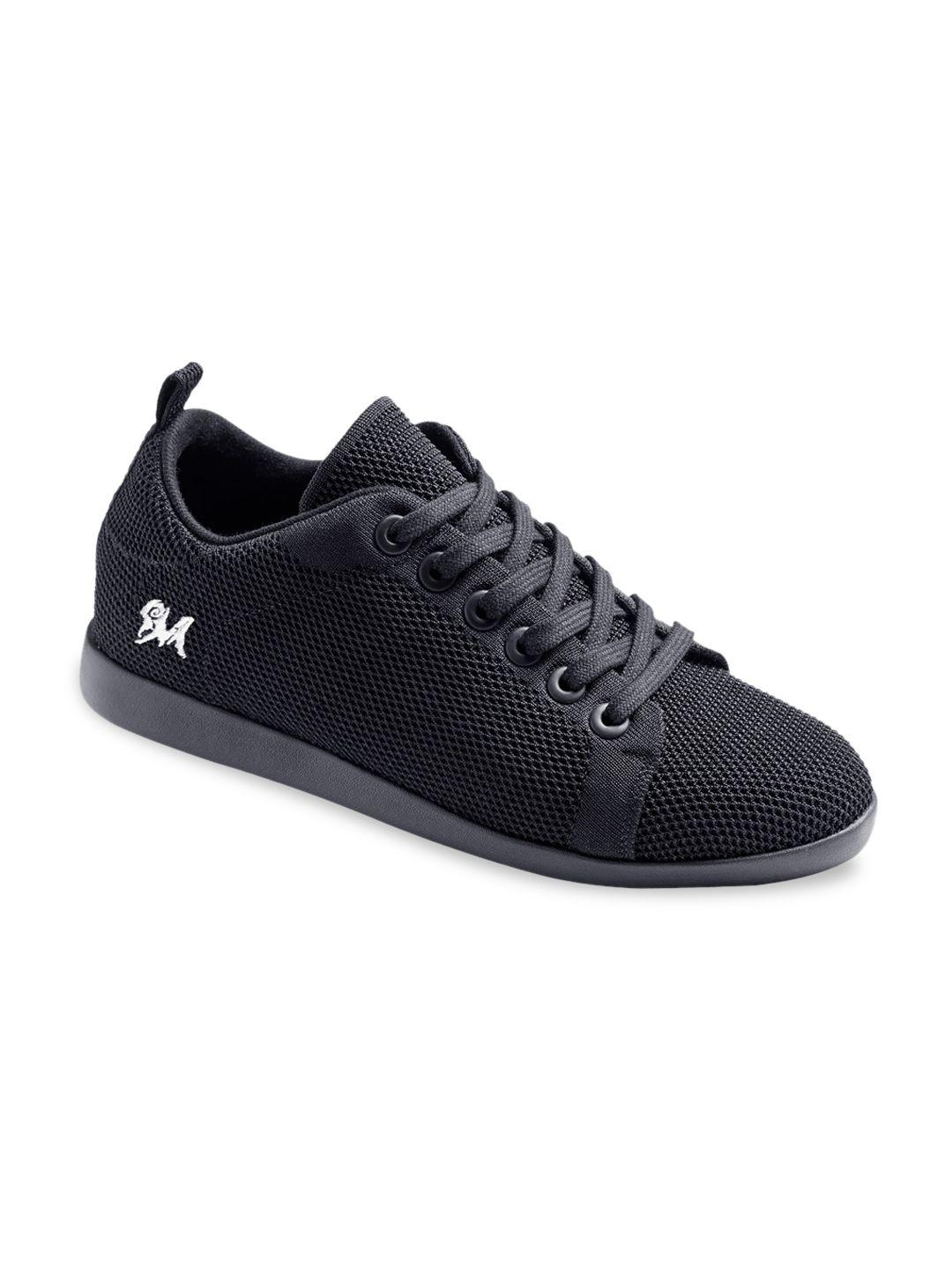 neemans unisex black woven design sneakers