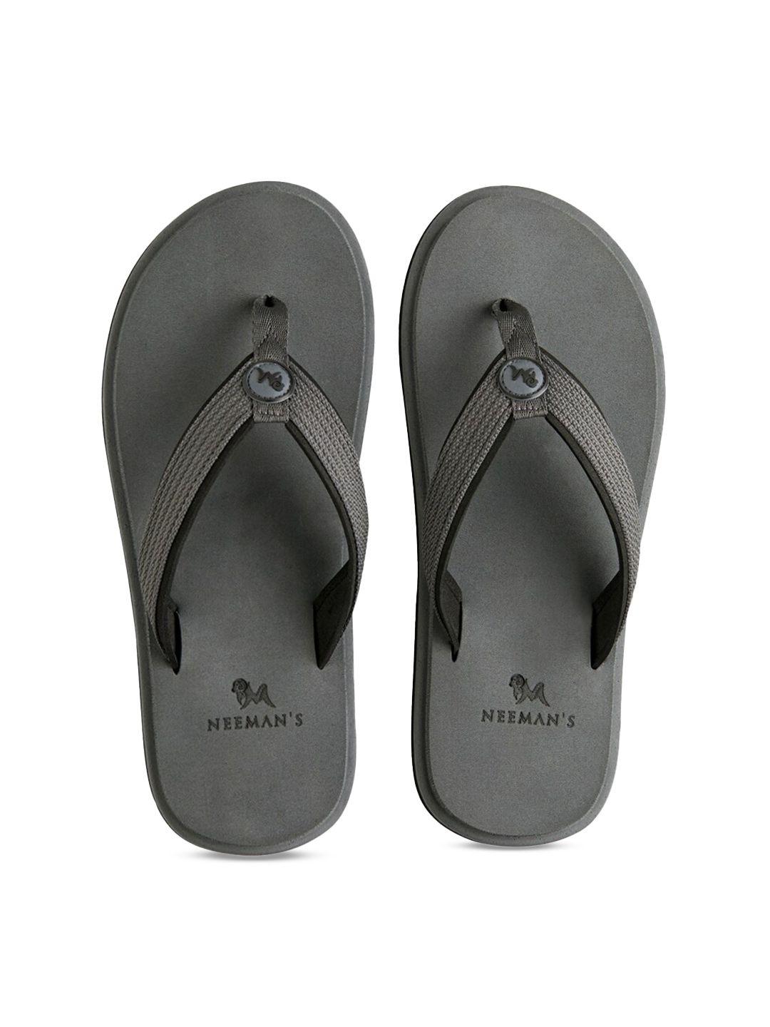 neemans unisex grey rubber thong flip-flops