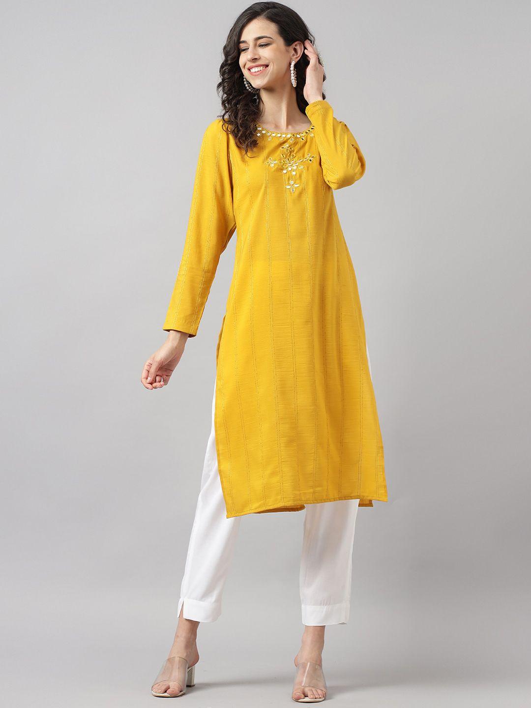 neemiya mirror work straight kurta