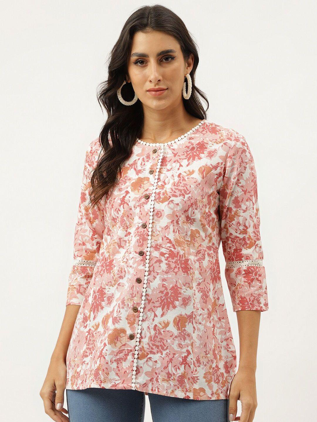 neemiya pink floral printed kurti