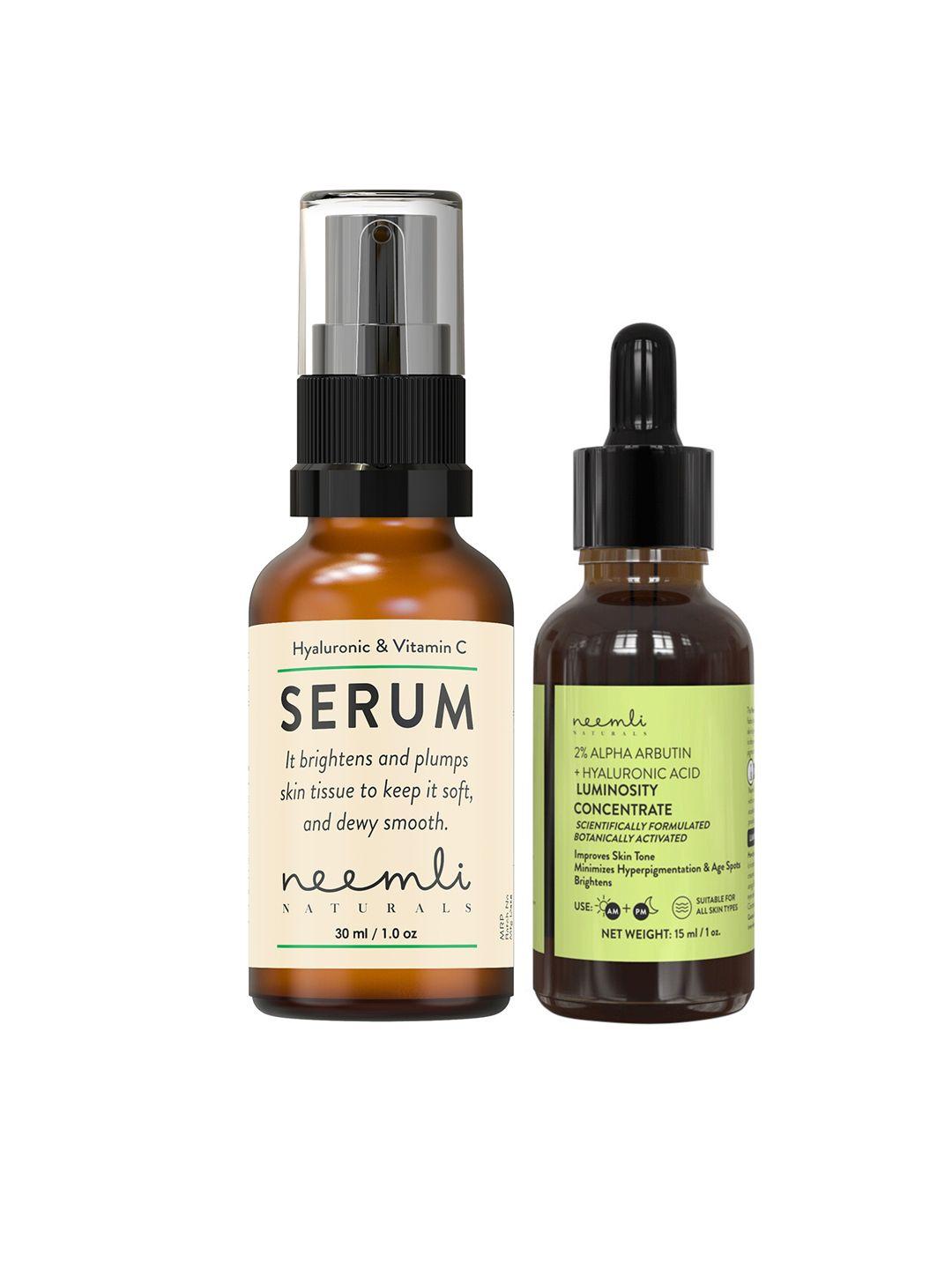 neemli naturals hyaluronic & vitamin c - luminosity face serum - 15 ml each