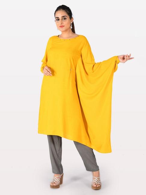 neeru's yellow straight kurta