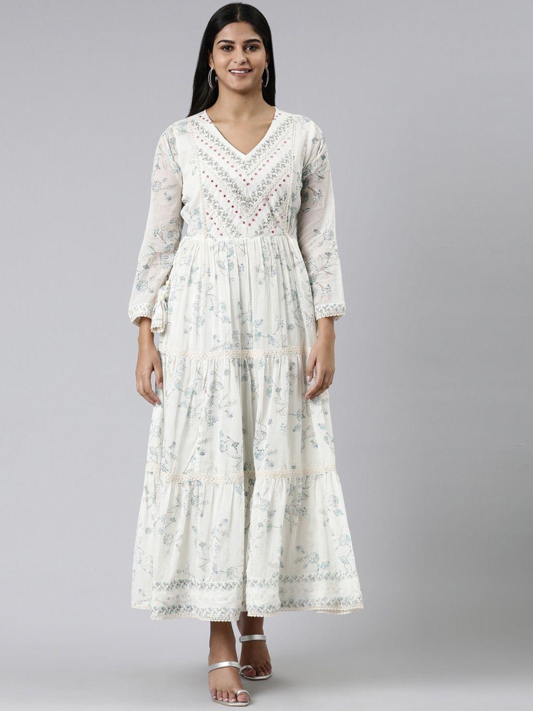 neerus floral printed sequined kurta