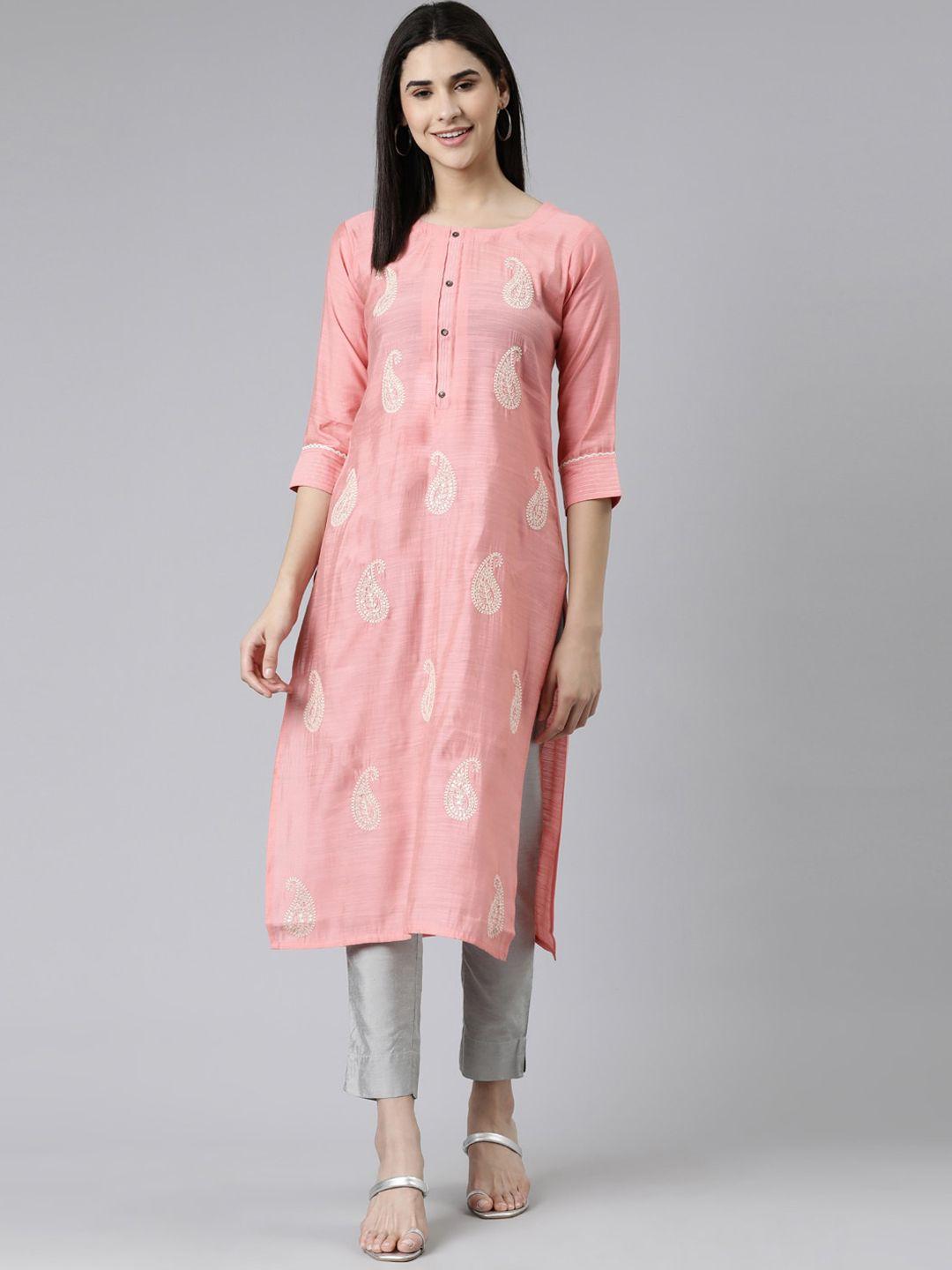 neerus paisley sequinned embroidered kurta