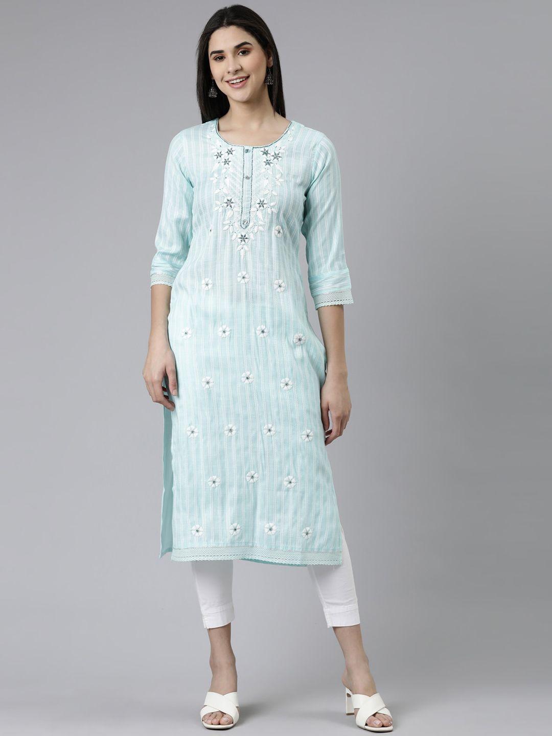 neerus striped thread work kurta