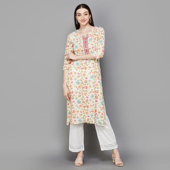 neerus women printed straight kurta