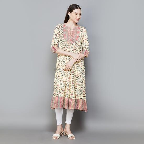 neerus women printed straight kurta