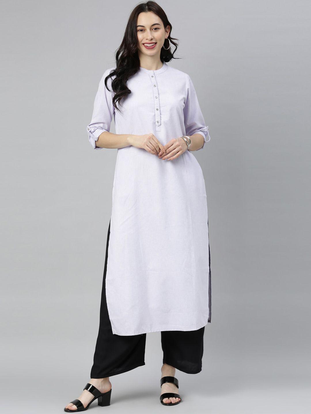 neerus women purple solid kurta