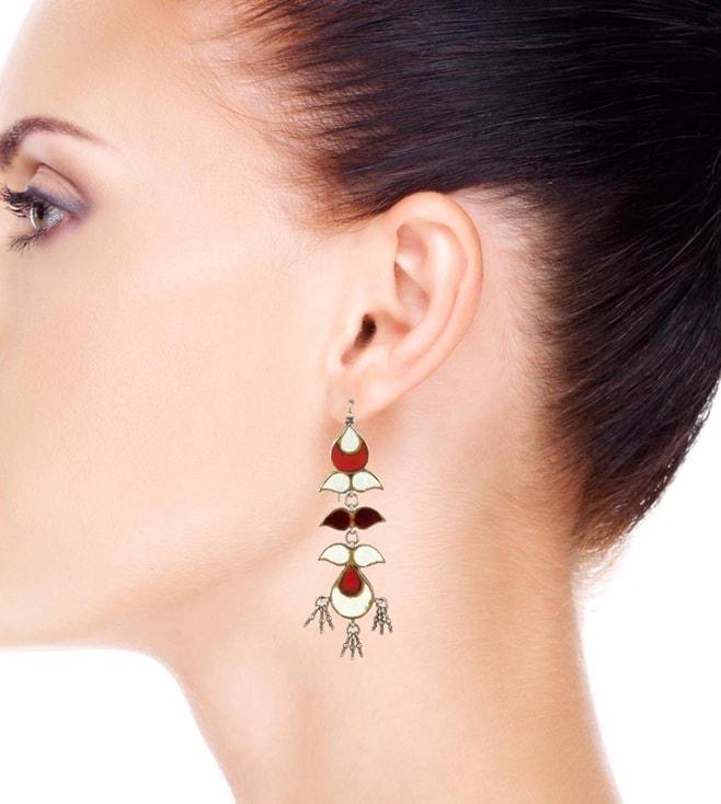 neeta boochra everyday essentials 925 sterling silver multicolor glass earrings