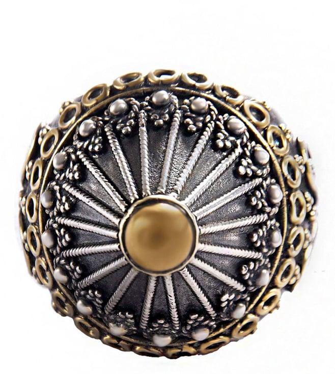 neeta boochra 925 sterling silver two tone 22k gold plated ring