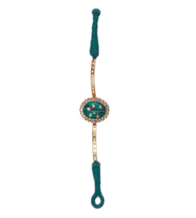 neeta boochra turquoise summer hues 925 sterling silver 22k gold plated gemstone bracelet