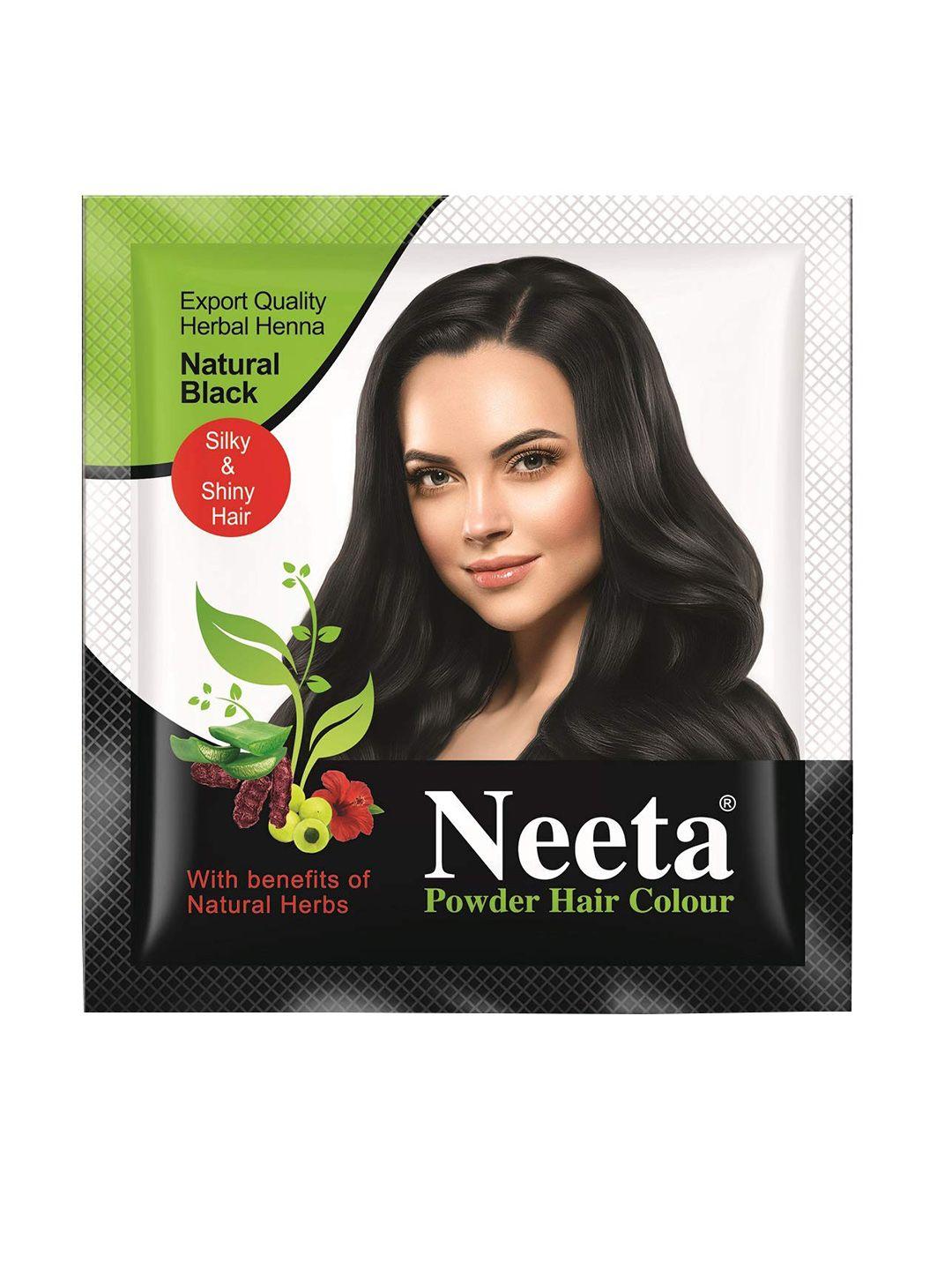 neeta set of 12 henna based hair colour 5 gm - natural black