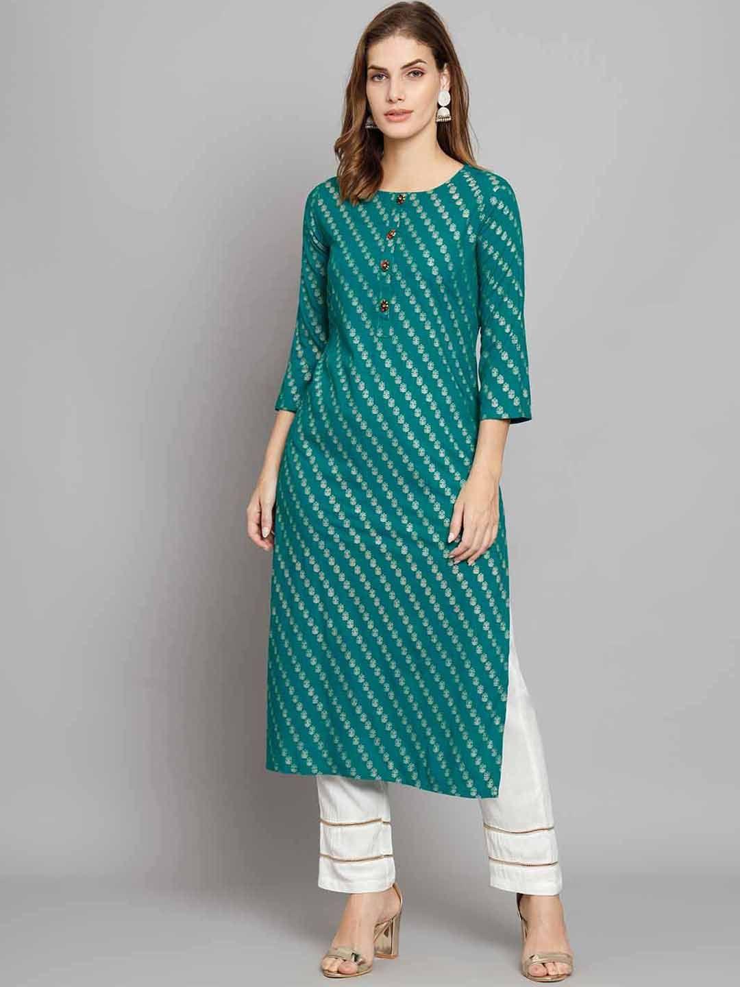 nehamta floral printed straight kurta with trousers