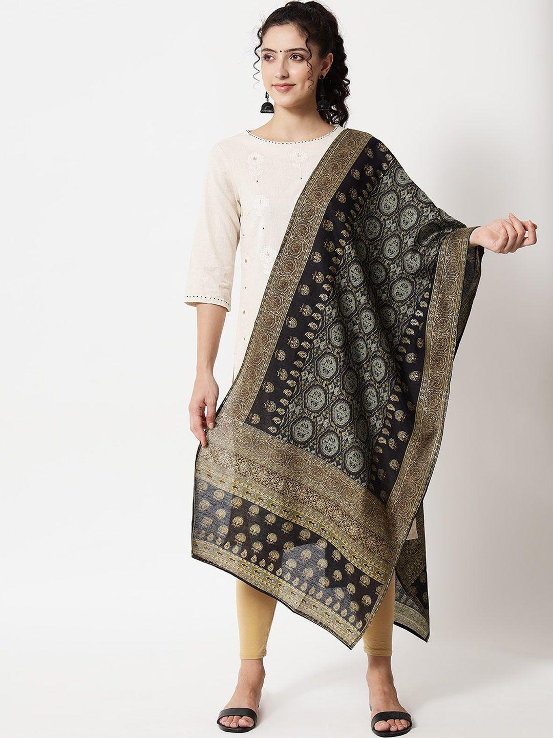 nehamta ethnic motifs printed organza foil print dupatta