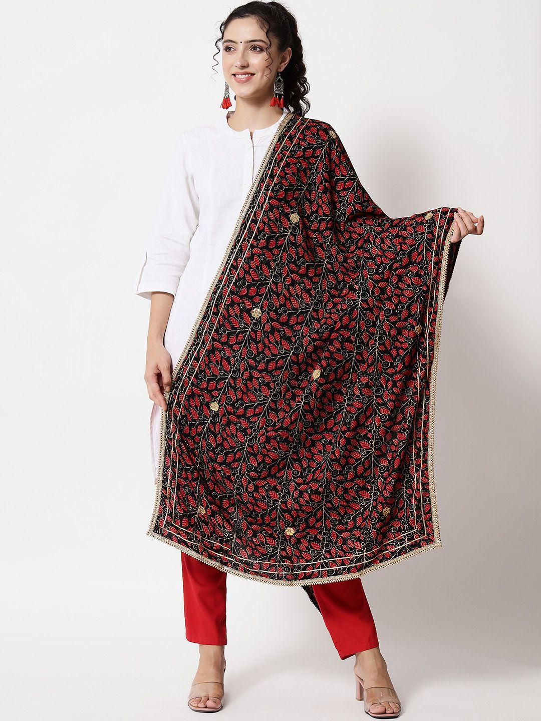 nehamta printed viscose rayon foil print dupatta with gotta patti