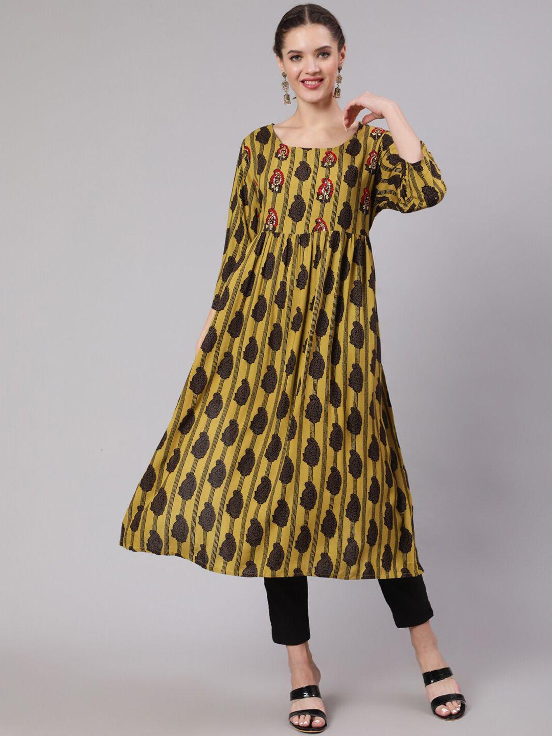 nehamta women ethnic motifs printed anarkali kurta