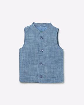 nehru jacket with patch pockets