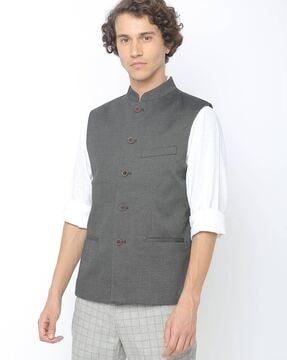 nehru jacket with welt pockets