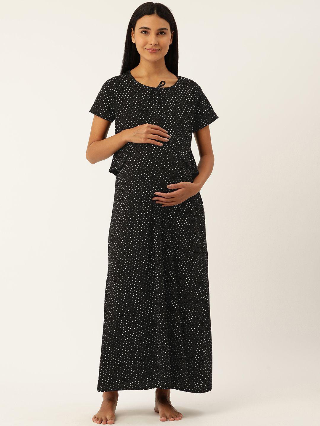 nejo maternity printed cotton maxi nightdress
