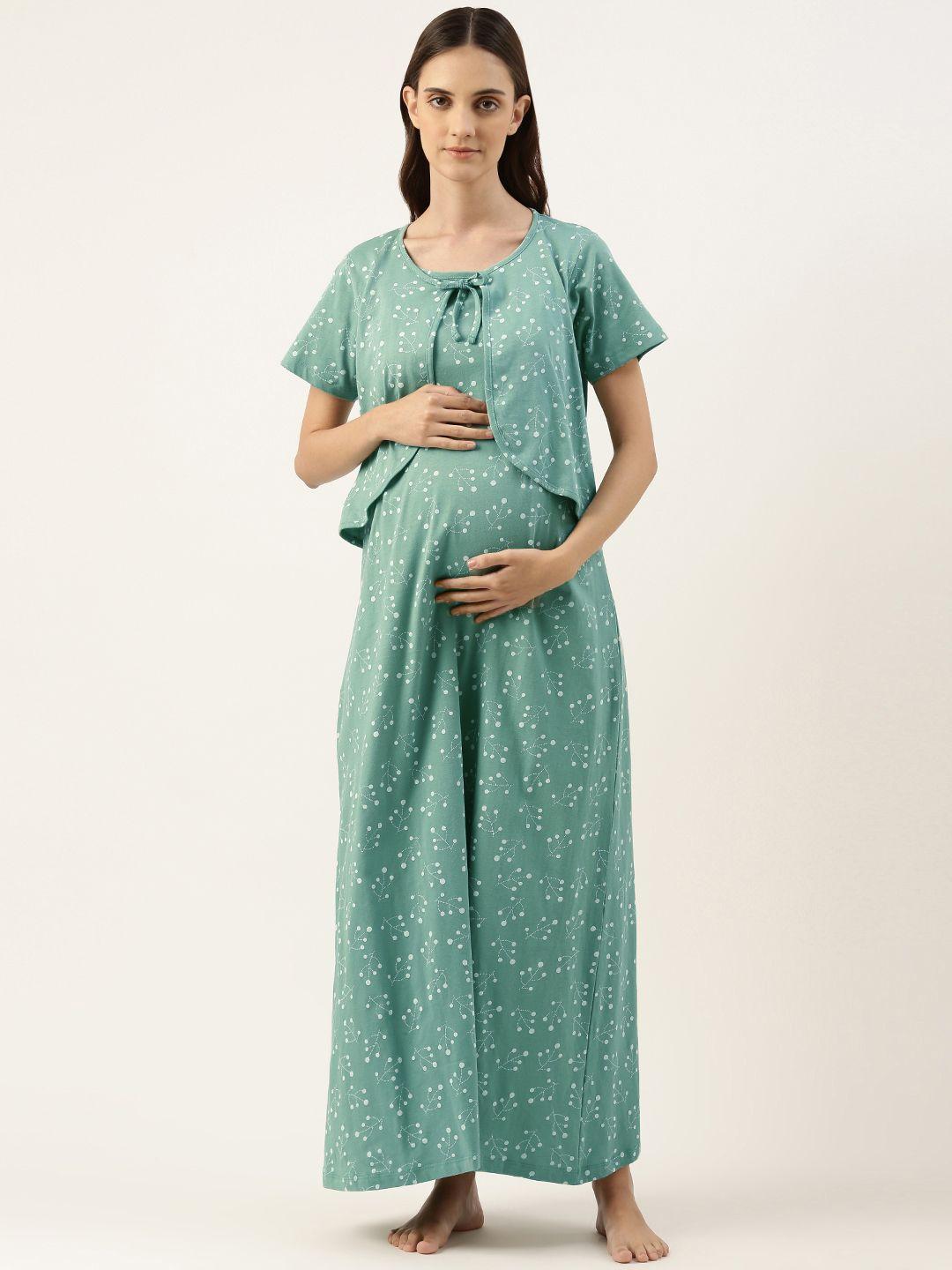 nejo printed maternity maxi nightdress