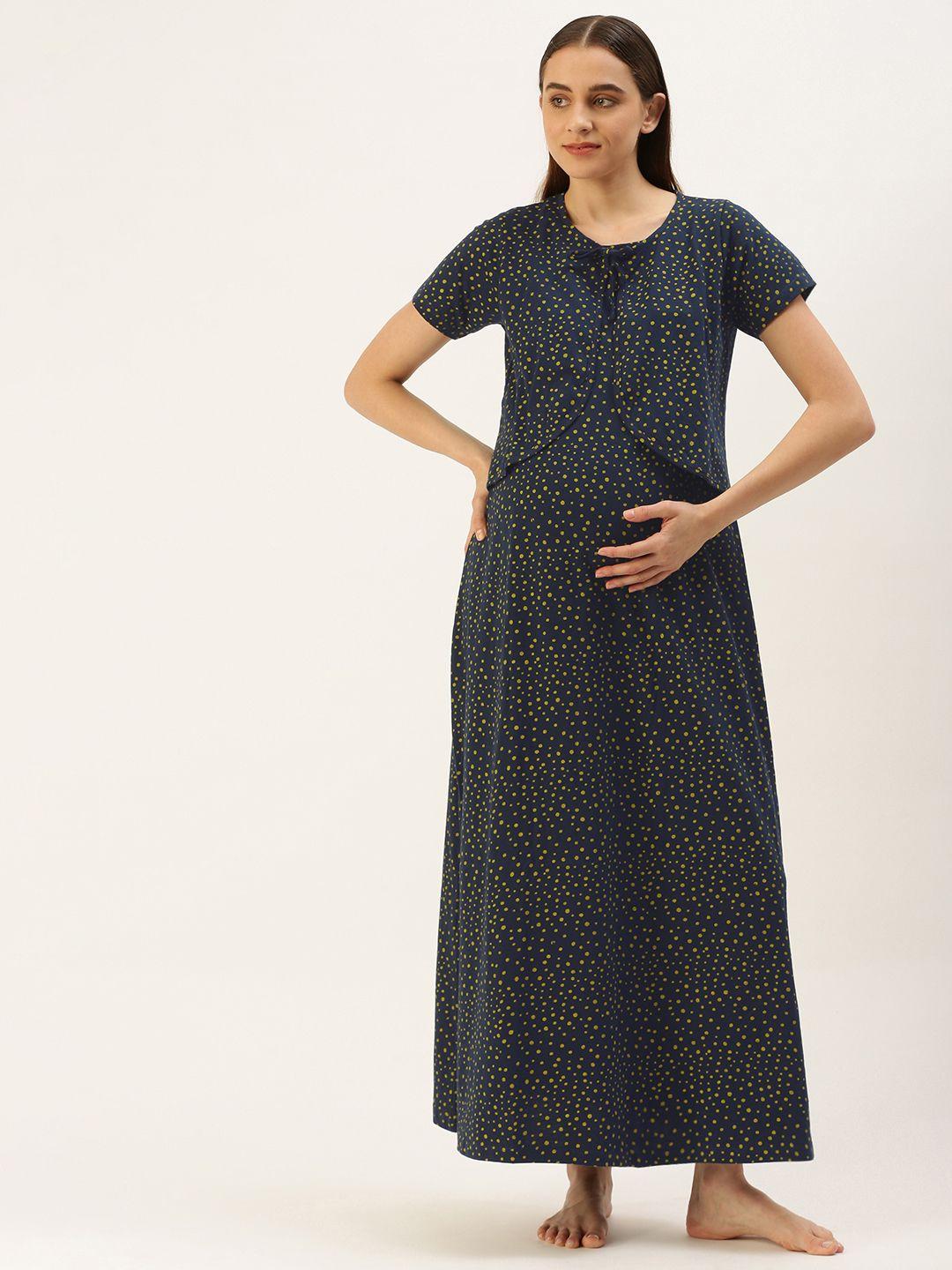 nejo printed maxi cotton maternity nightdress