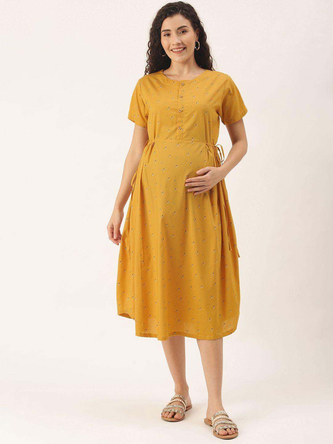 nejo yellow maternity a-line dress
