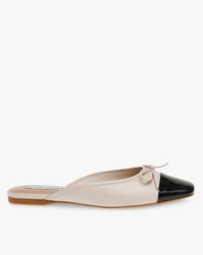 nella mules with bow accent